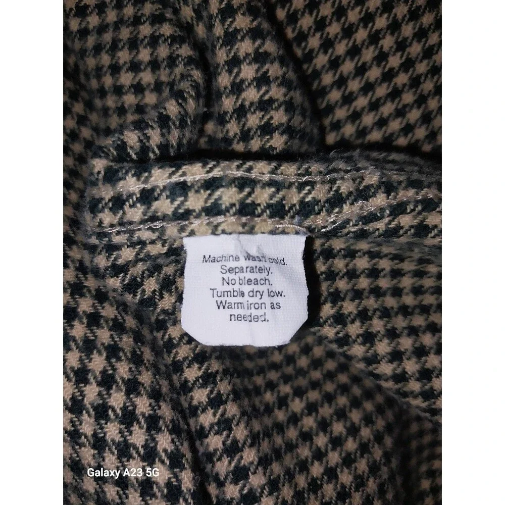J.Crew Houndstooth Flannel Shirt Mens Size Large